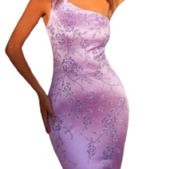 NWT Clarisse 811136 Floral Beaded Prom Dress Lavender Size 10 - Picture 3 of 5